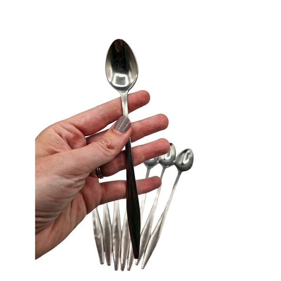 8 VTG National Parma NS Co Stainless Iced Tea Spoons 7 1/2" Japan - Picture 3 of 7